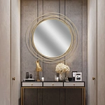 Contemporary Metal Wall Mirror Golden